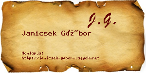 Janicsek Gábor névjegykártya