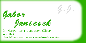 gabor janicsek business card